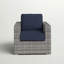 Fauteuil club en osier GRIS