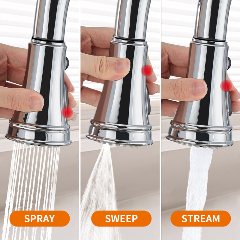 Uptap Pull Down Touchless Kitchen Faucet, Chrome