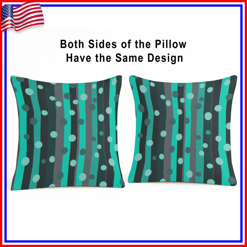 Polka Dots Throw Pillow, Pattern Double Sided Pillows, 14 x 14 inches