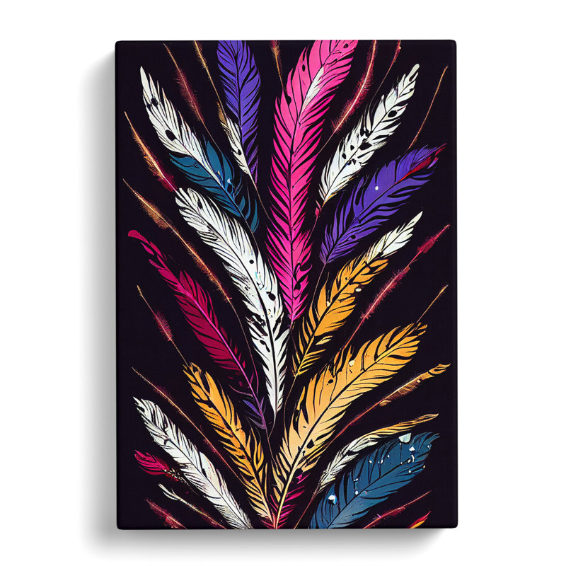 Paint Drip Feathers No.1 - Wrapped Canvas, 60cm H x 40cm W x 3cm D