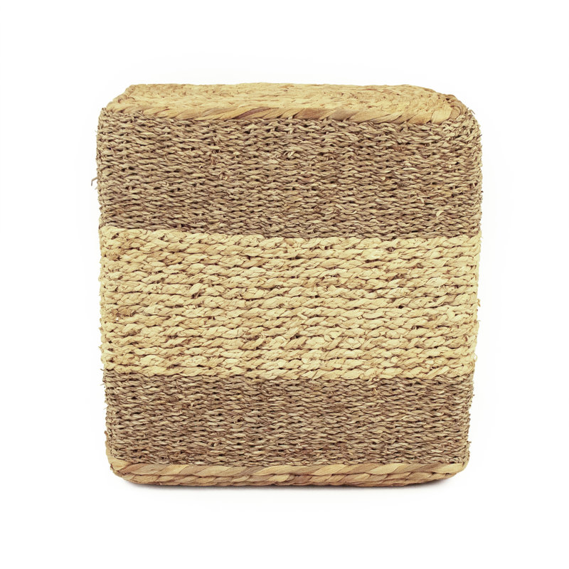 Mosier Square Ottoman, Light Brown/Brown Jute