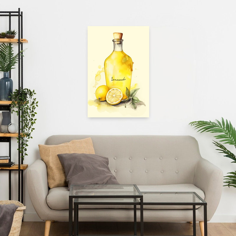 Art mural contemporain avec limonade, H 24 po x l 16 po