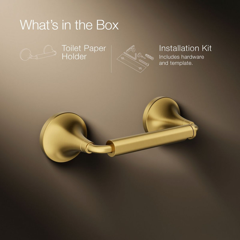 Tone Pivoting Toilet Paper Holder, Gold