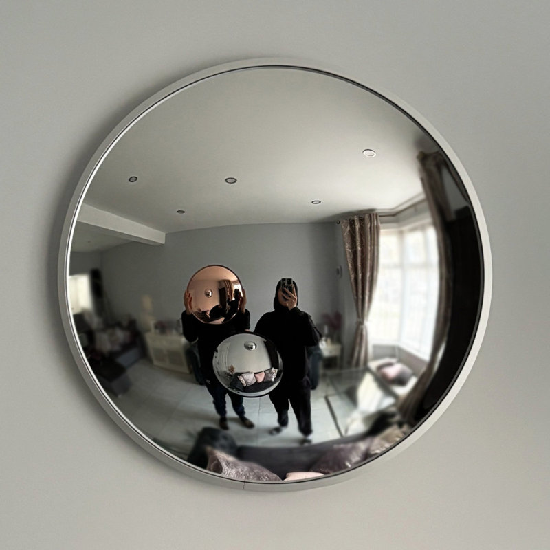 Aluminium Round Mirror, Silver