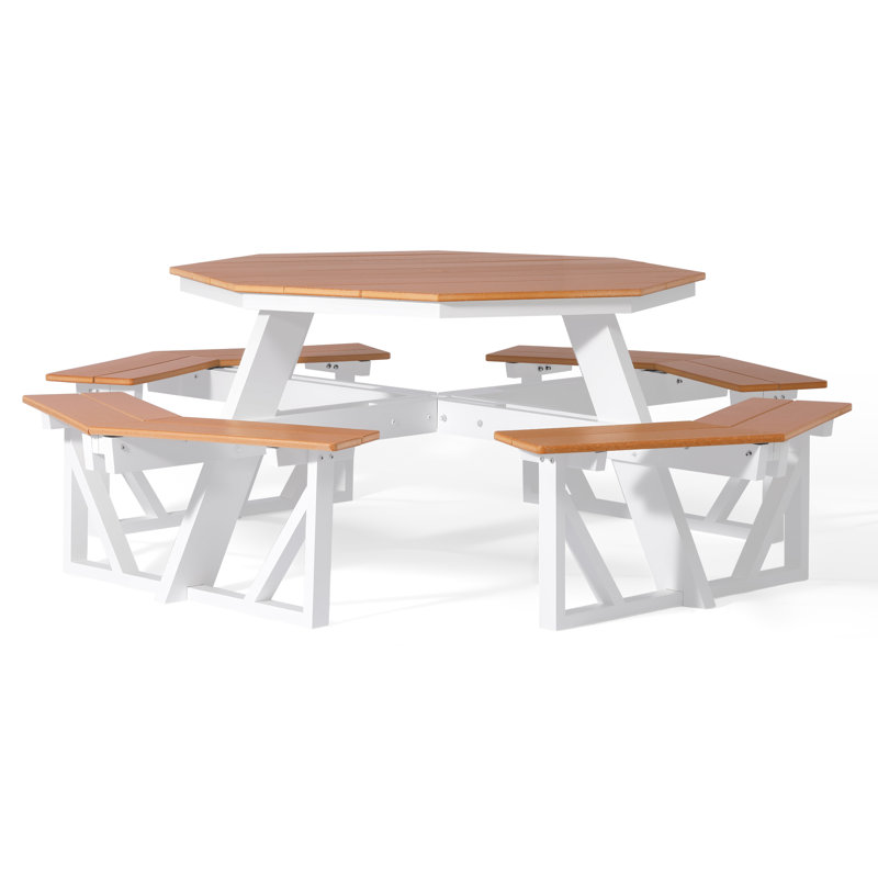 Table de pique-nique d'extérieur 48 po Octagon, Teck