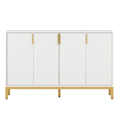 Buffet de luxe avec rangement et portes géométriques
