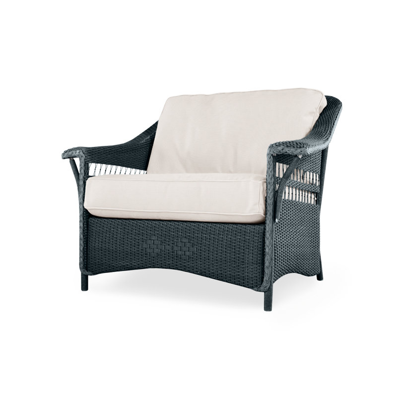 Nantucket Outdoor Lounge Chair, Sailcloth Salt, Ivory