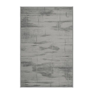 Tapis abstrait gris lavable à la machine