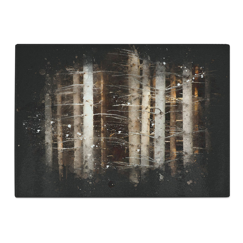 Bare Trees Paint Splash Chopping Board, 0.4cm H x 28.5cm W x 39cm L