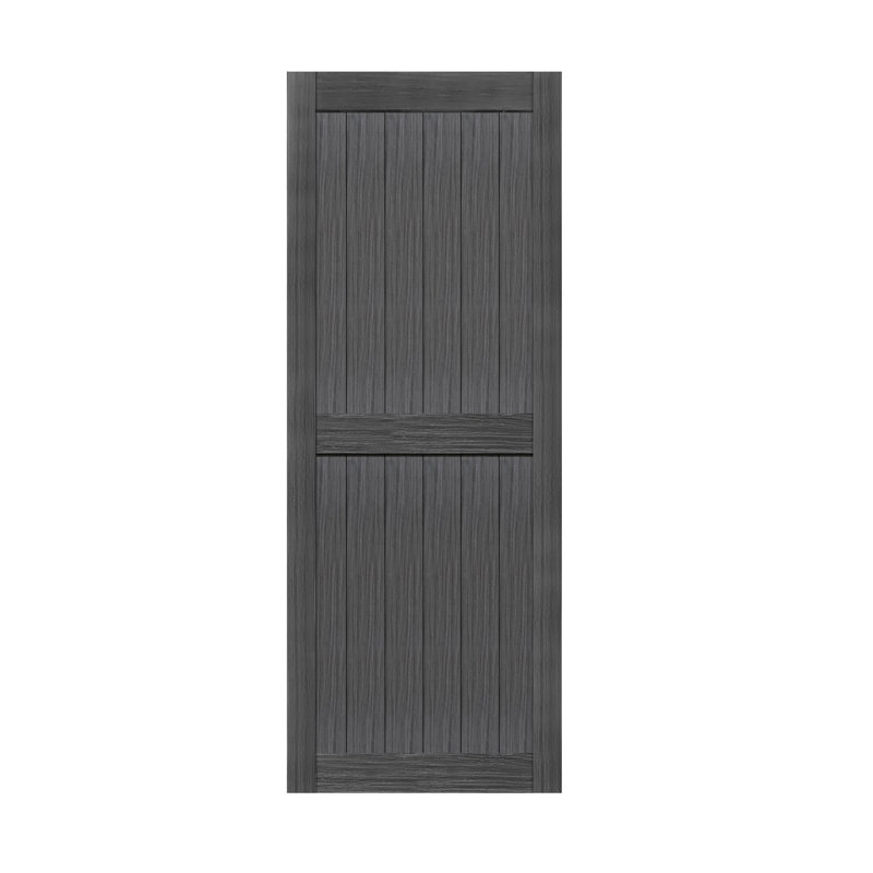 Porte de grange en panneau de fibres à densité moyenne, plaque de porte de grange solide recouverte d'une surface en PVC imperméable, assemblage simple, porte seulement