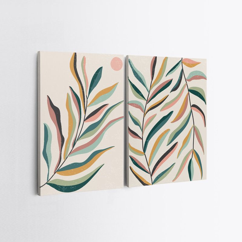 Élégantes peintures sur toile décoratives (2 pièces), 19,7 po x 27,6 po chacune | 100% toile avec cadres 100% bois | Superbe art mural pour le salon et la chambre à coucher, parfait pour la décoration intérieure et les idées de cadeaux