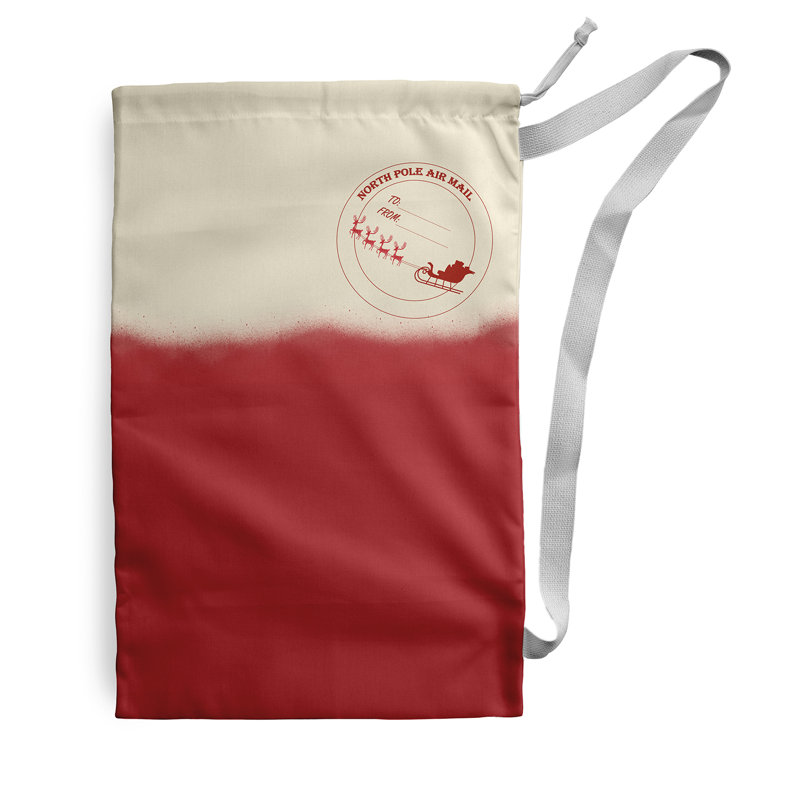 Sac de père Noël Dip-Dye, Rouge, H 36 po x l 28 po
