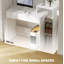 Desk with Storage, Computer Desk with 3 Open Shelves and Drawer, Workstation, Computer Table, White