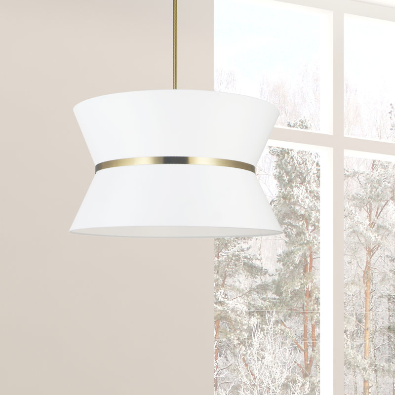 Abdoulaziz 4 - Light Unique/Statement Pendant, White, Aged Brass