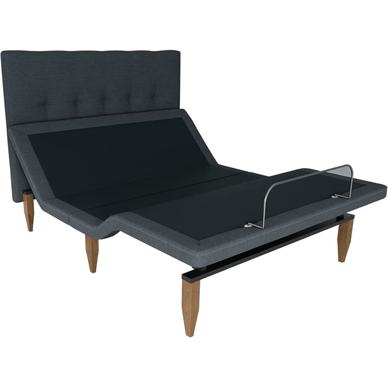 Cadre de lit réglable de 15 pouces avec tête de lit, ports USB, télécommande sans fil, inclinaison de la tête et des pieds