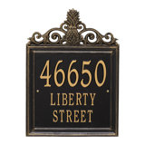 Lanai Pineapple Personalized Estate 3-Line Wall Address Plaque