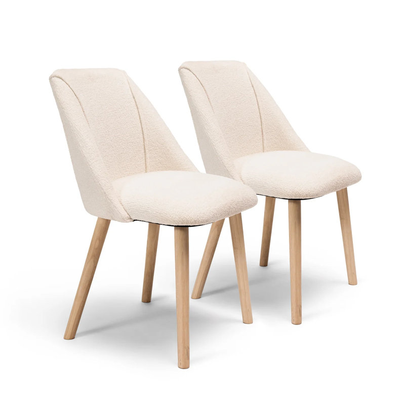 Aggarwal Dining Chairs - Set of 2, Boucle, Whitewash