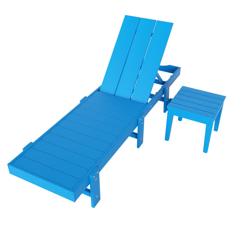 Chaise longue inclinable 77,6 po en poly, Bleu pacifique