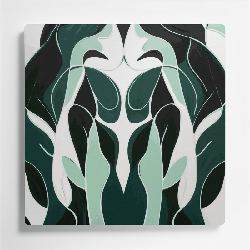 Art mural abstrait en métal vert