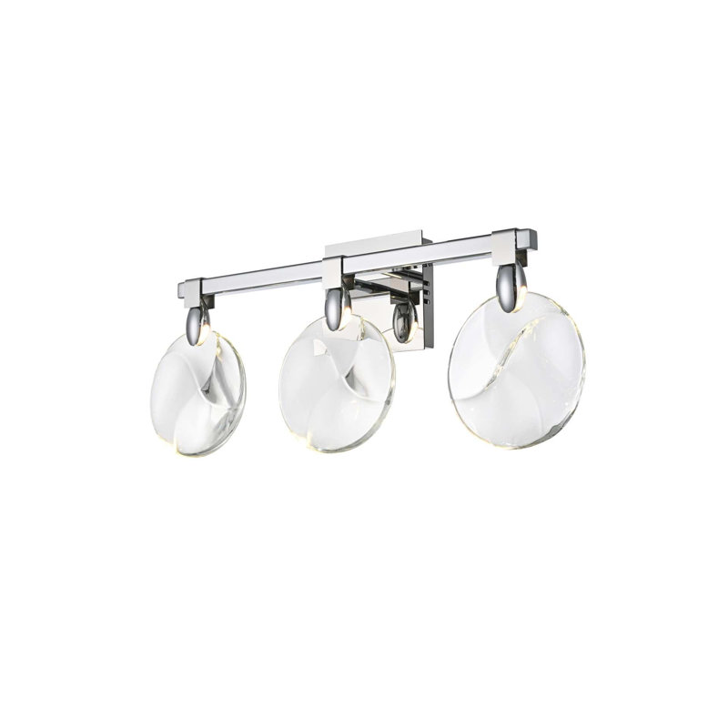Applique murale en cristal 22 po Cambell, Chrome