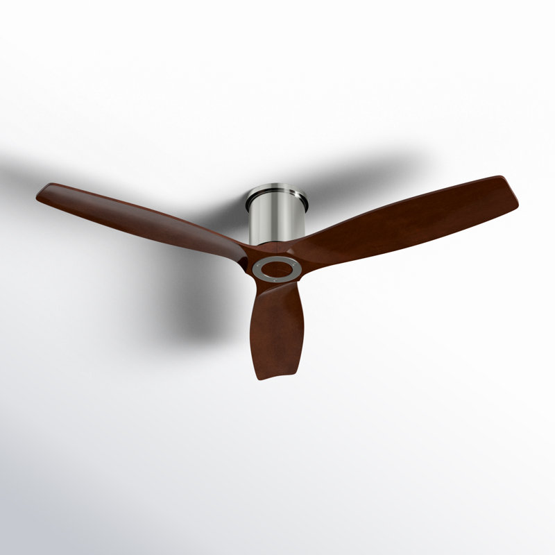 Collins Smart Ceiling Fan, Dark Walnut, Brushed Steel