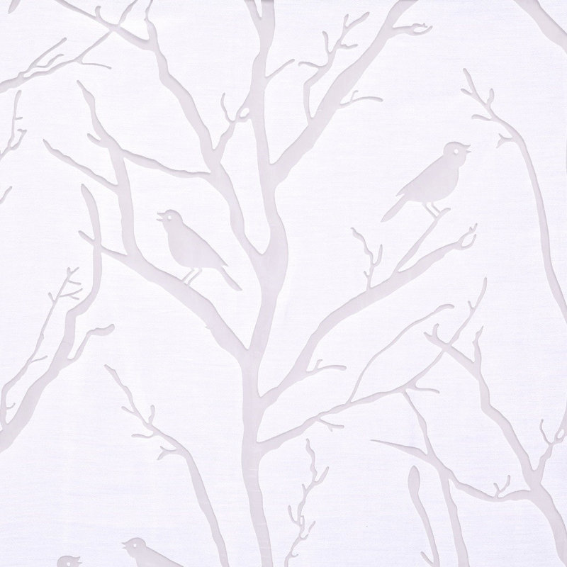 Sheer Burnout Bird On Branches Window Curtain Voile Semi Sheer Light Filtering Rod Pocket Curtain For Living Room Bedroom