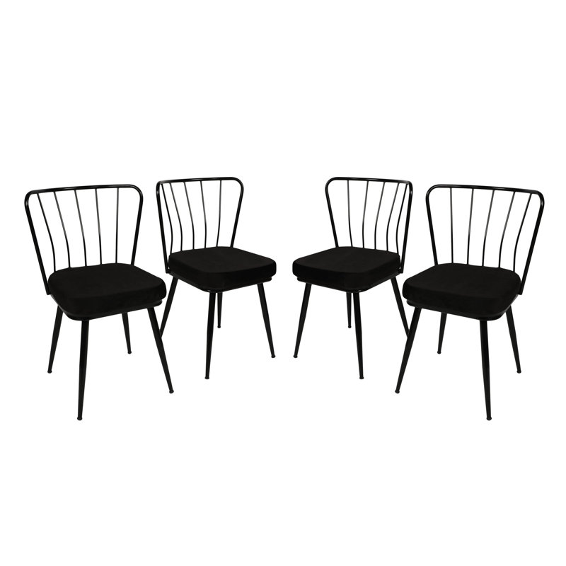 Jaidon 43cm H Slat Back Side Chair in Black, Black