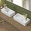 Petit lavabo de salle de bain, mini vasque rectangulaire à montage mural de 15 po x 7 po pour vestiaire de salle d'eau, conception flottante peu encombrante, lavabo en céramique blanche facile à nettoyer (à droite)