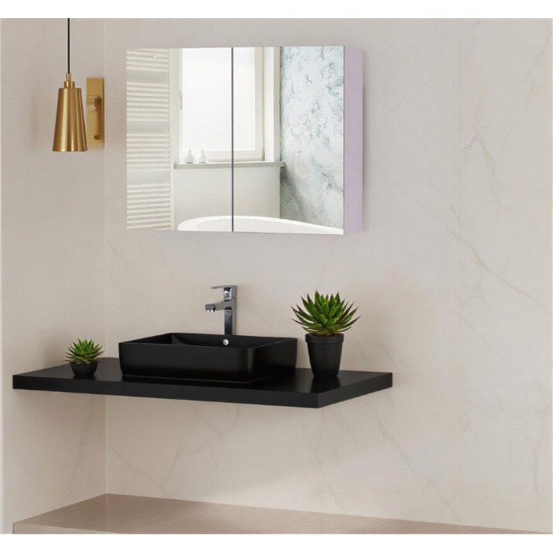Miroir de salle de bain mural à double porte