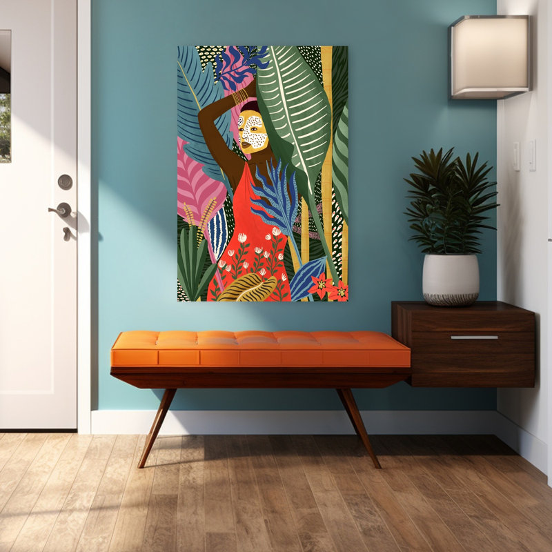 Art contemporain, paysage de forêt abstrait, H 48 po x l 32 po