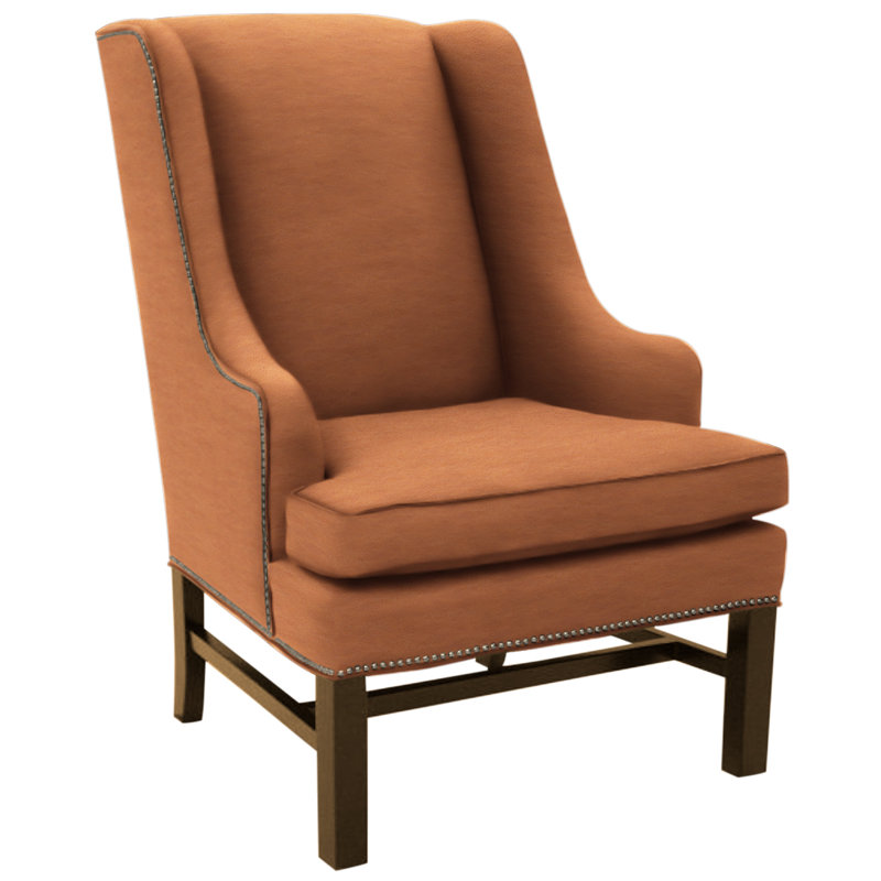 Wingback Chair, Luxe Navy, Ebony