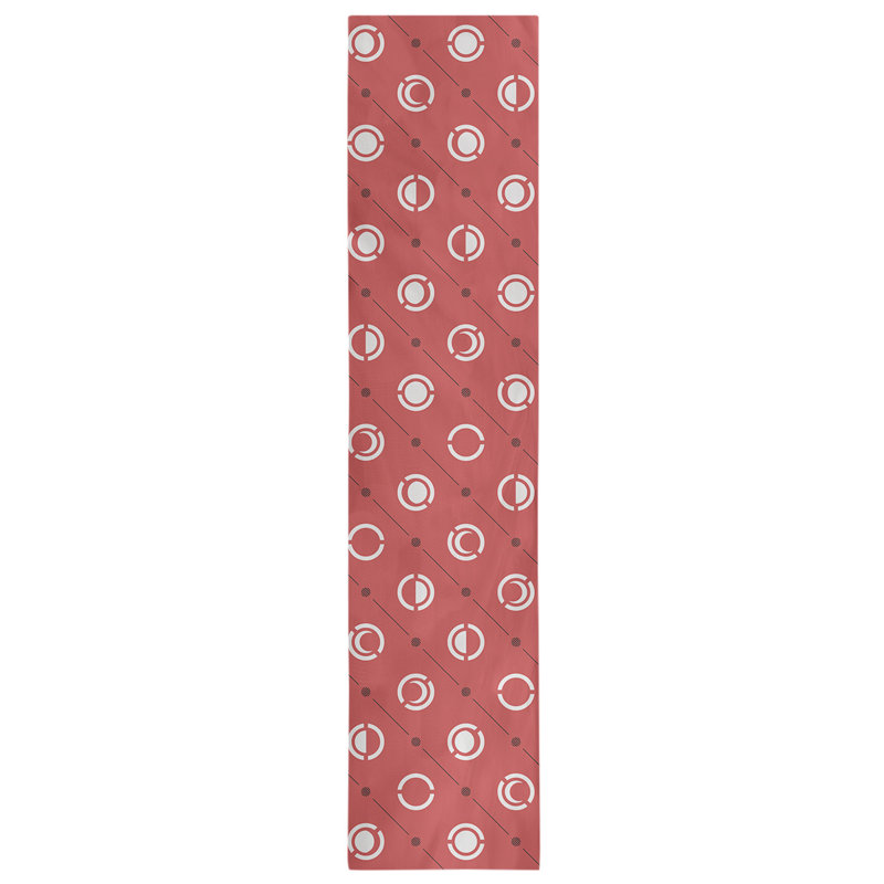 Classic Moon Phases Table Runner, 16" x 72", Red/Black
