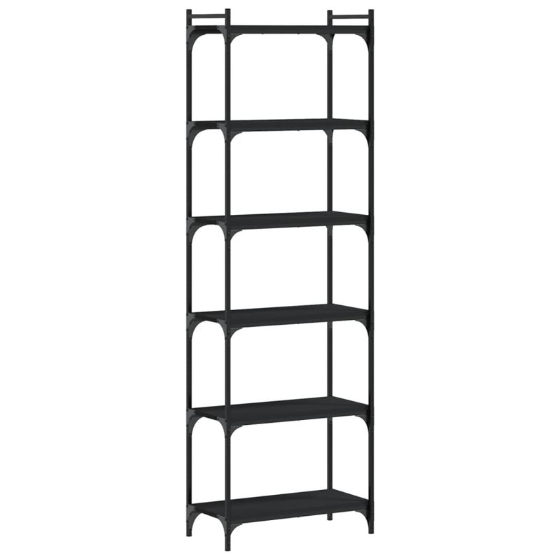 Tymarius Bookcase, Black, (6 Shelves) 74" H x 24" W x 12" D