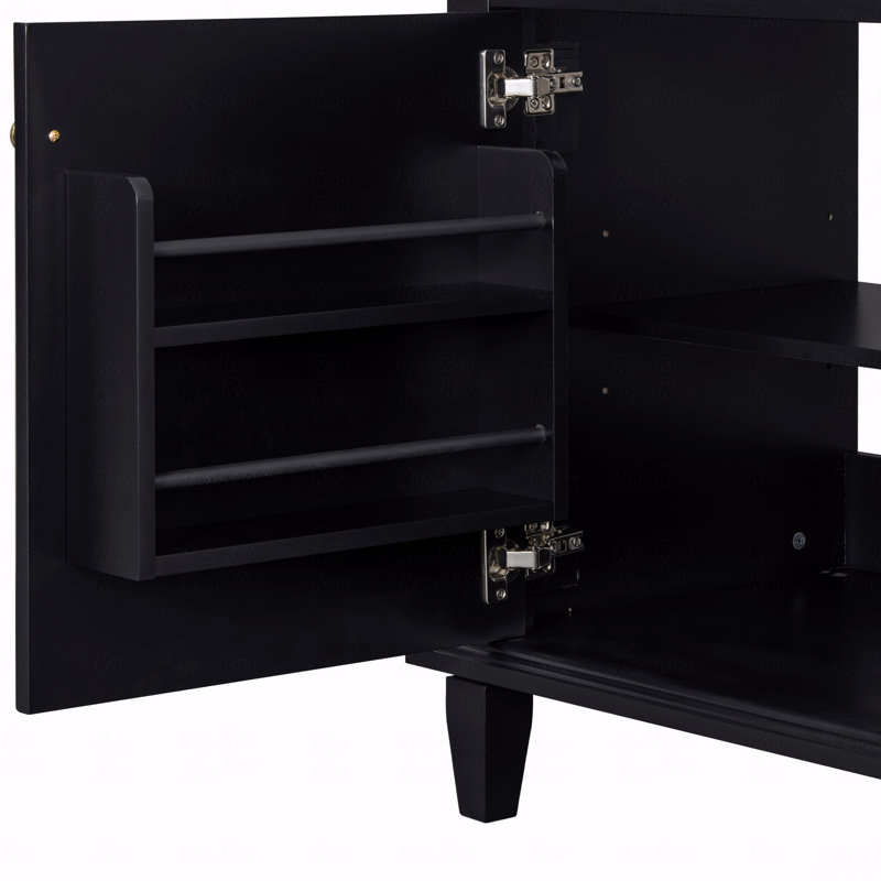 Meuble-lavabo 36 po avec comptoir en céramique, structure en bois massif, armoire en MDF et peuplier, tiroirs rabattables, tablette réglable et poignées en alliage de zinc, armoire de rangement autoportante
