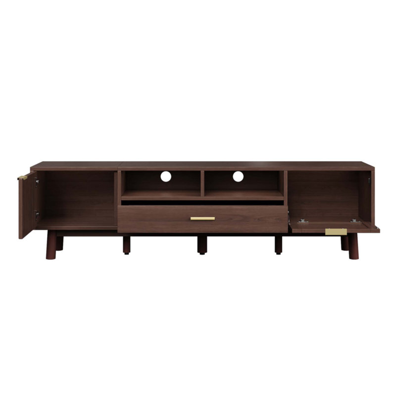 Meuble télé en bois tendance pour téléviseur de 75 po