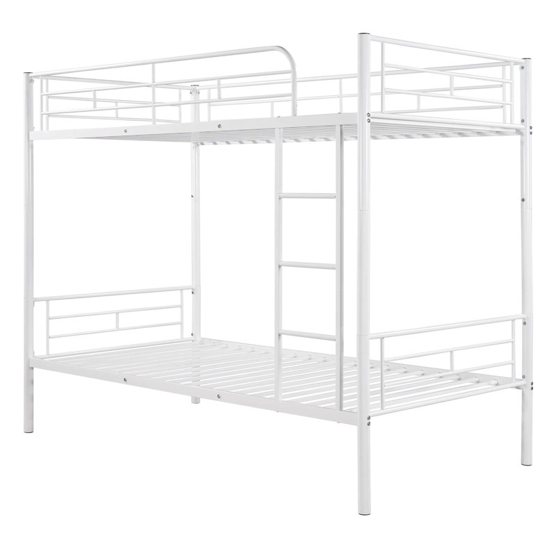Twin-Over-Twin Metal Bunk Bed, White