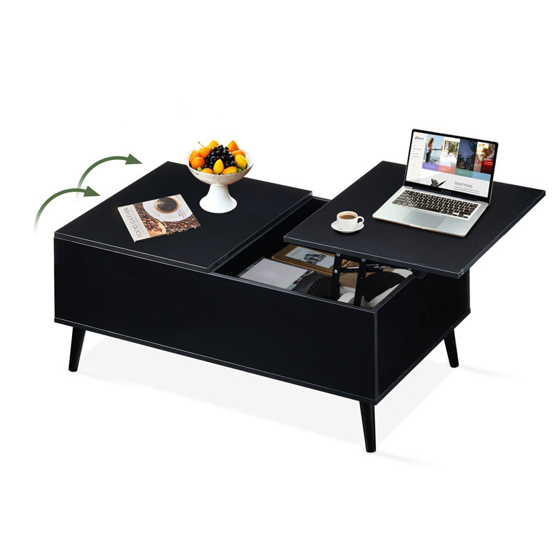 Lift Top Coffee Table with Storage, Black