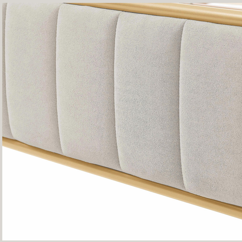 Structure de lit tapissier pour grand lit, Kaki