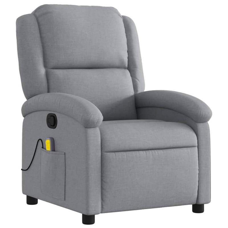  Fauteuil de massage inclinable gris clair 100% polyester, métal, contreplaqué, Gris clair