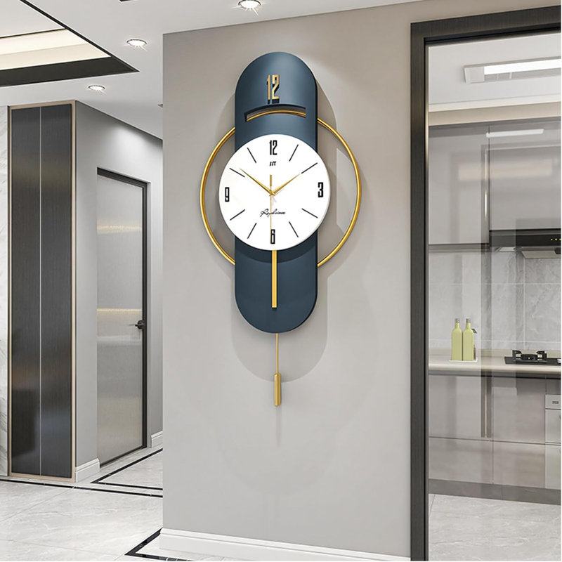 Large Silent Non-Ticking Metal Wall Clock For Home Decor - Battery Operated