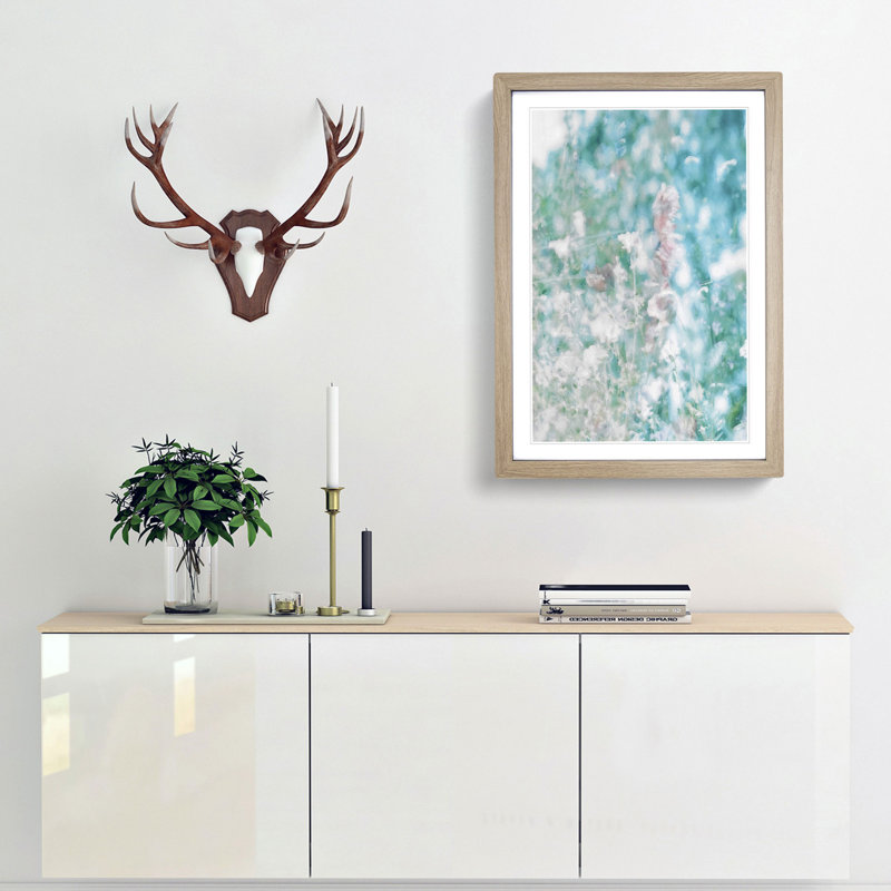 Wild Flower in Abstract - Framed Print, 60cm H x 40cm W x 2cm D, Oak