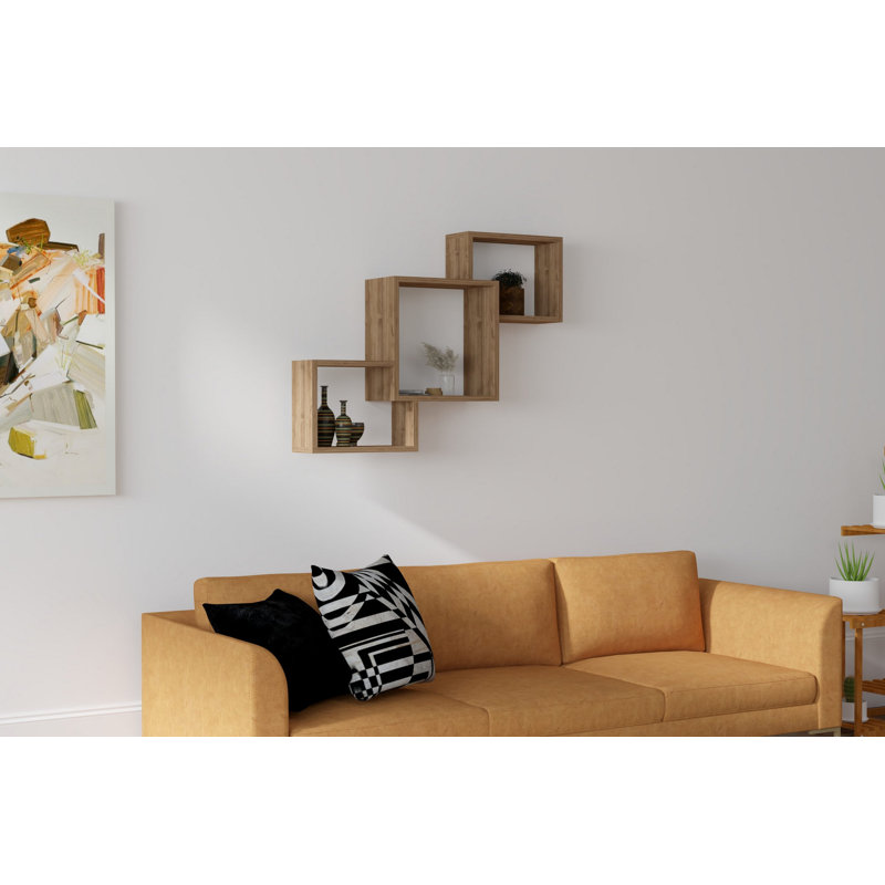 Tablette décorative 6 pièces, Noyer