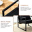 Structure en cuir noir et métal noir - élégance minimaliste moderne, plan de posture assise ergonomique, 27 po x 29,7 po x 29,6 po, conception coussinée, intégrité structurelle, adaptable à différents décors