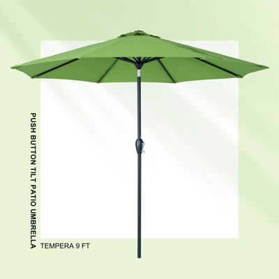9 Foot Self-Tilting Patio Umbrella, Outdoor Market Umbrella with Fade Resistant Canopy, Luxury Vint