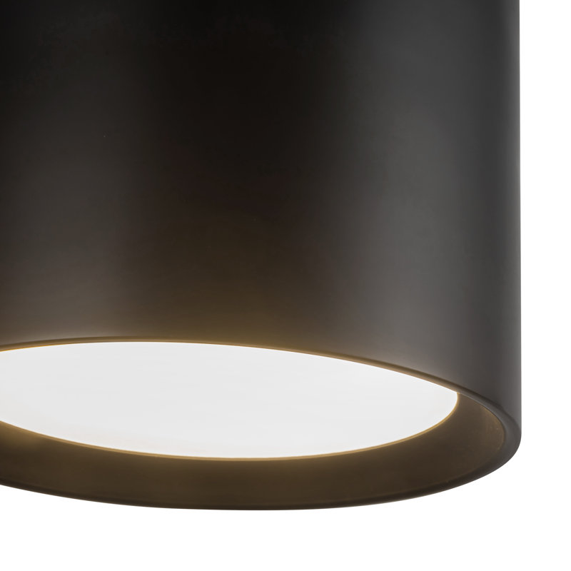 Uma 9-in Black dimmable LED Semi-Flush Mount, Matte Black
