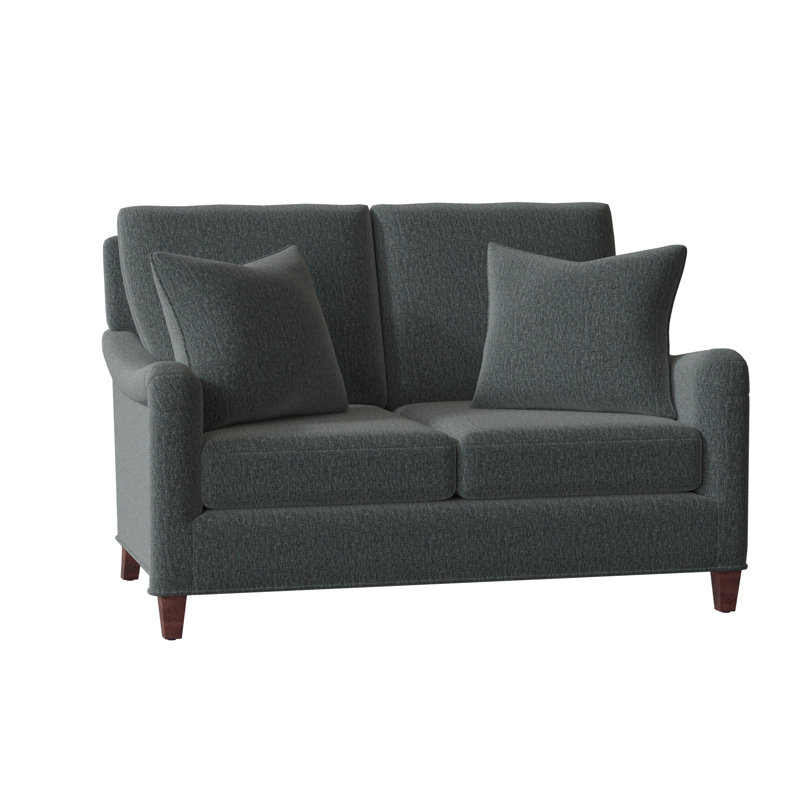 Smythe 57" Rolled Arm Loveseat with Reversible Cushions, Walnut, Oasis (9508 97)