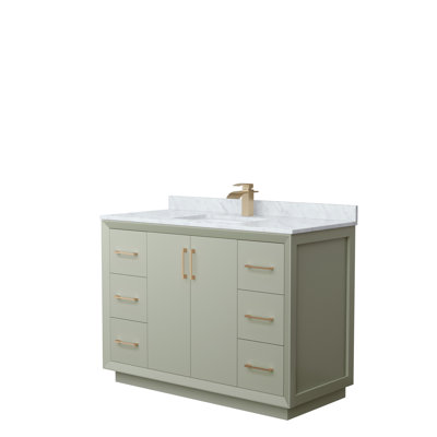 Ensemble de meuble-lavabo simple 48 po Strada_ Marbre de Carrare blanc