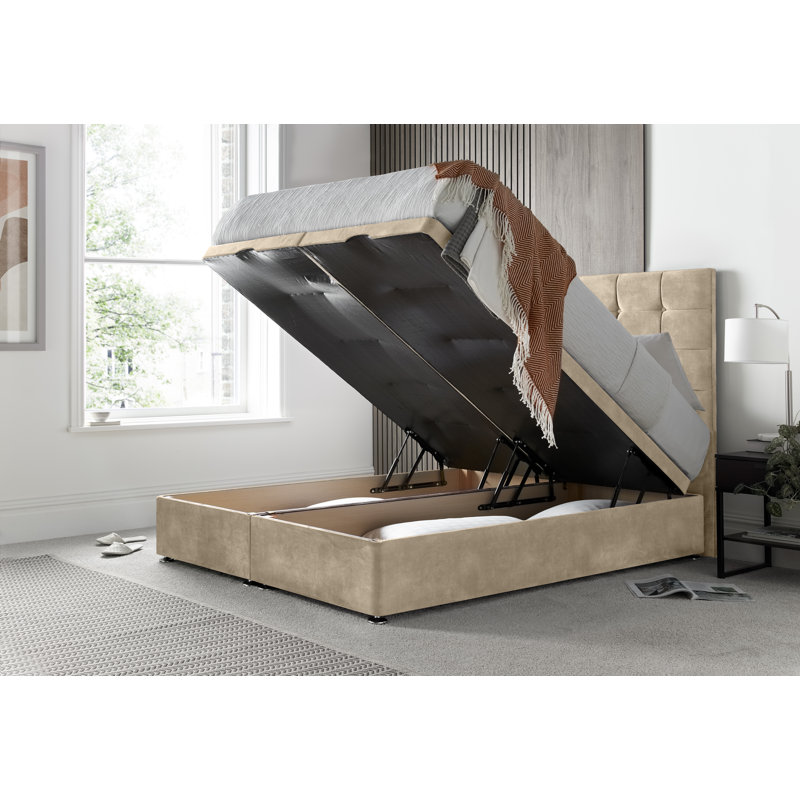 Florida Conistan Ottoman Storage Bed with Floor Standing Headboard, Single (3'), Mink