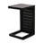 Modern Matte Black Side Table Made Of Aluminum Alloy With Structure, Shade For Outdoor
