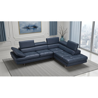 Antalya 2 - Piece Upholstered Blue Sectional